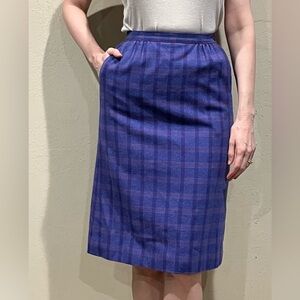 Vintage Pendleton Wool Plaid Pencil Skirt